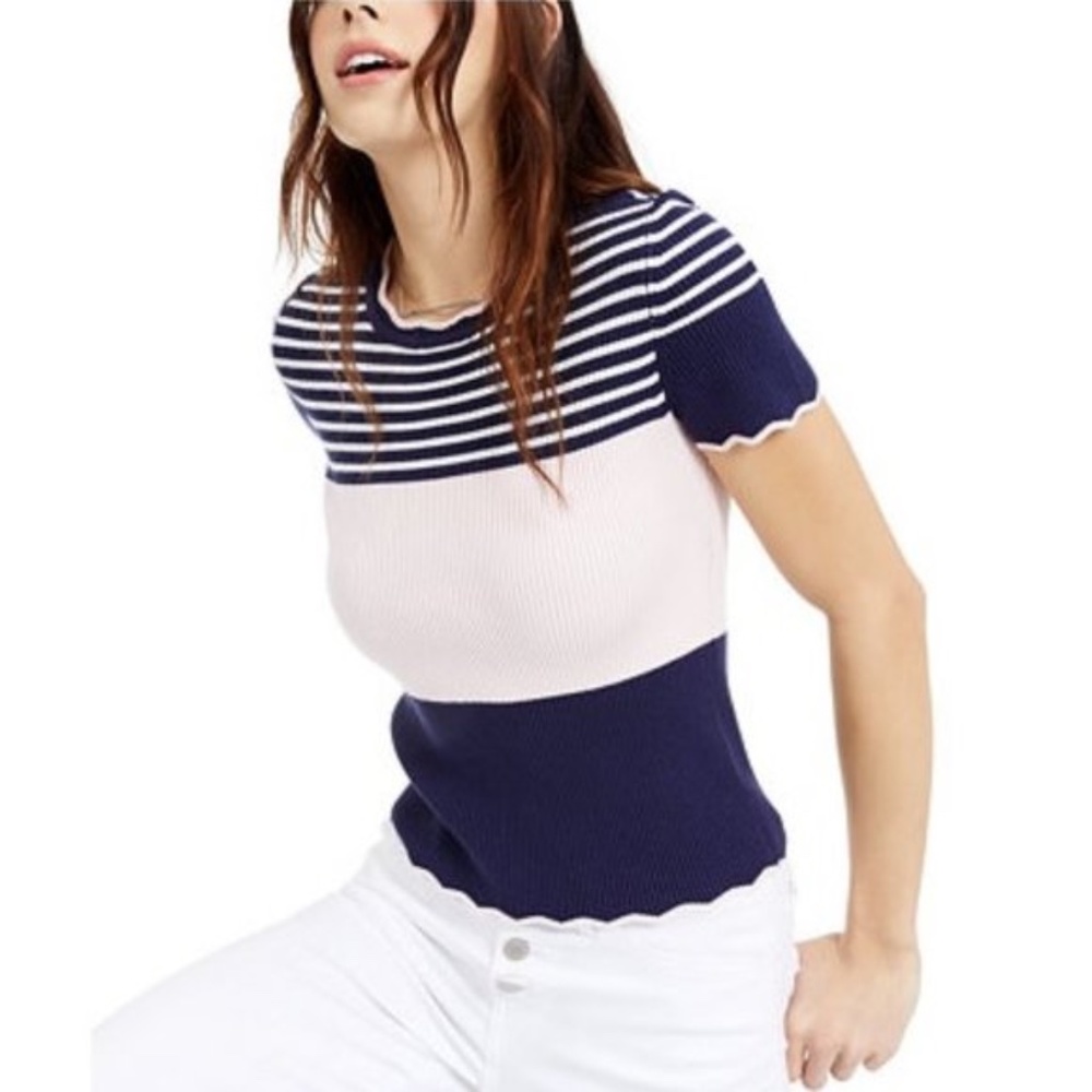Maison Jules London Printed Scalloped Top